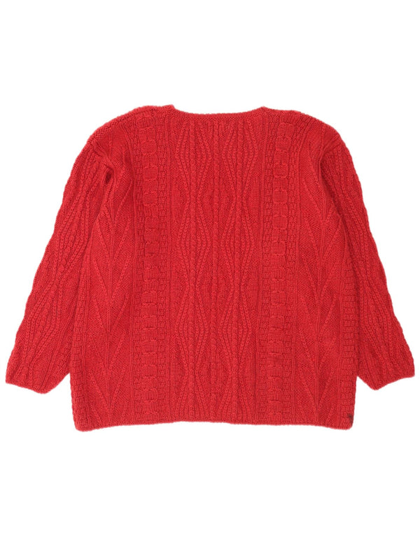 Damski sweter z okrągłym dekoltem L.L.Bean UK 18 XL, czerwona wełna