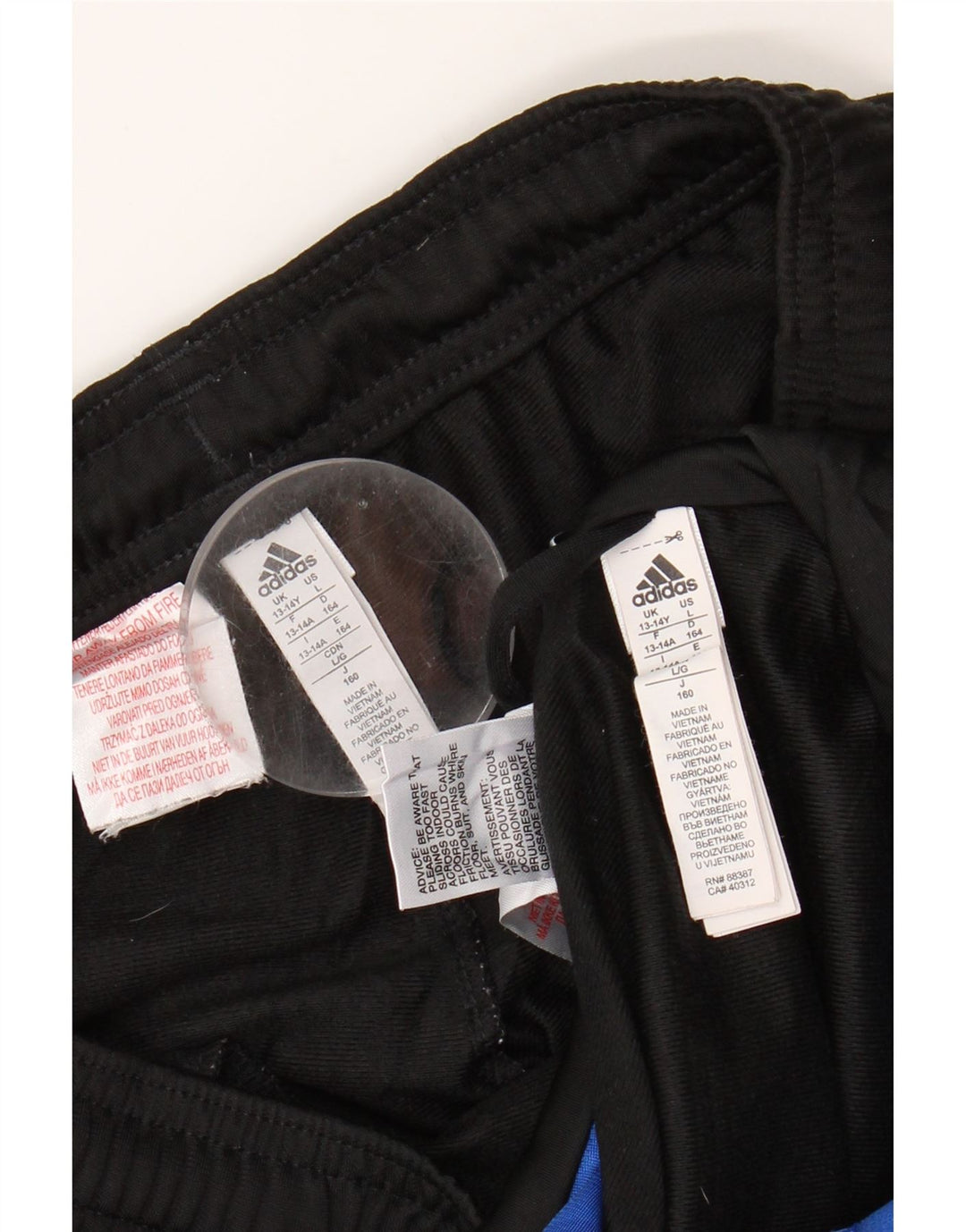 ADIDAS Boys Full Tracksuit 13-14 Years  Black Colourblock Polyester