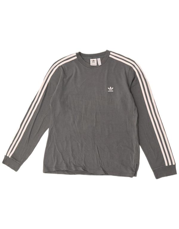 Damska koszulka Adidas z długim rękawem UK 18 XL, szara bawełna