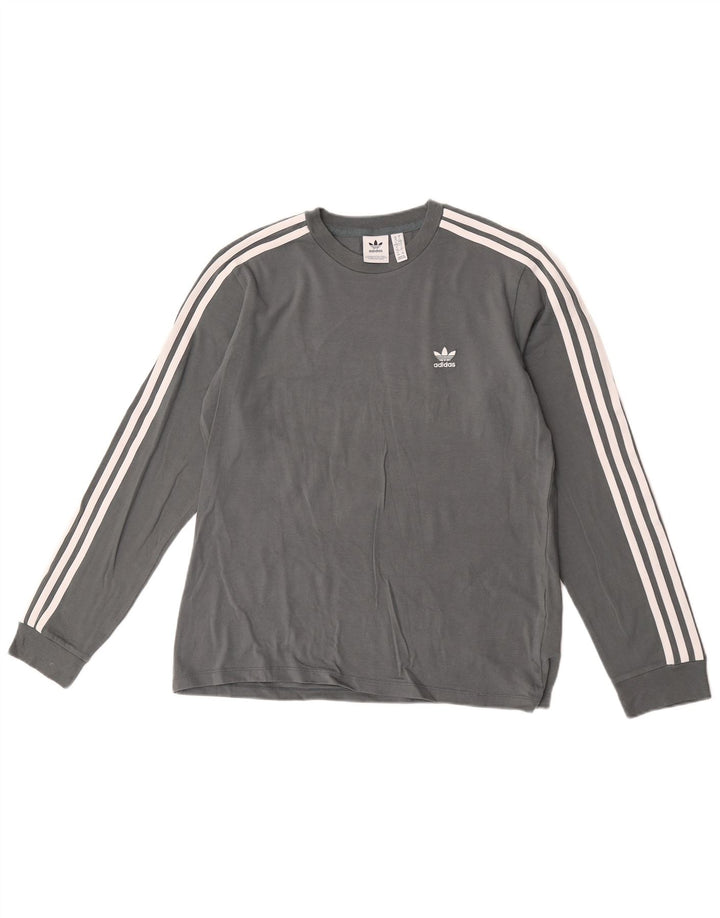 Damska koszulka Adidas z długim rękawem UK 18 XL, szara bawełna