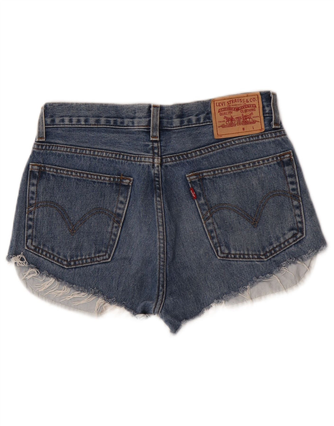 Damskie spodnie jeansowe Levi's Slim Fit W32, duże, niebieskie, bawełniane