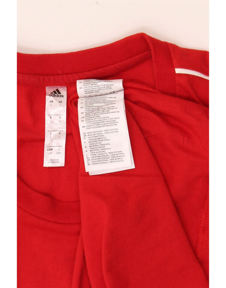 Męski T-shirt z grafiką ADIDAS Italia, duży, czerwony, bawełniany