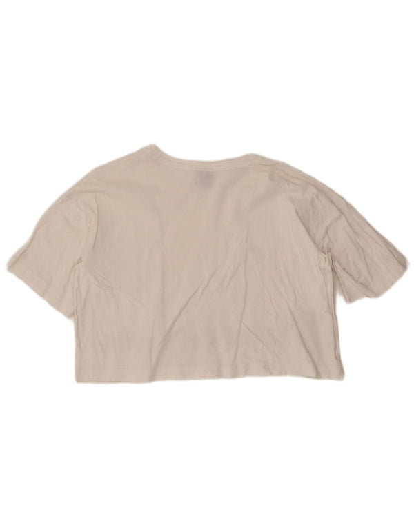 Damska koszulka Champion Crop Oversize z grafiką Top UK 10 Small White