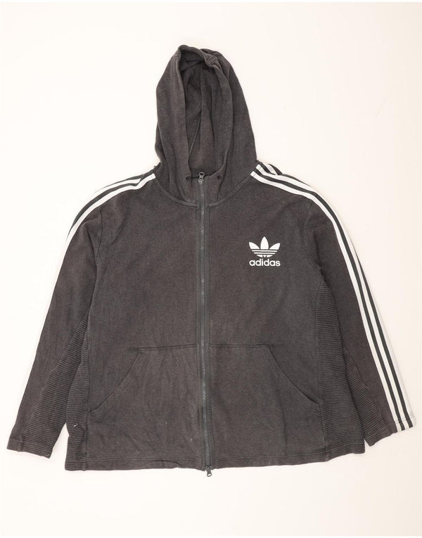 Adidas Męski sweter z kapturem i zamkiem błyskawicznym 2XL Szara bawełna