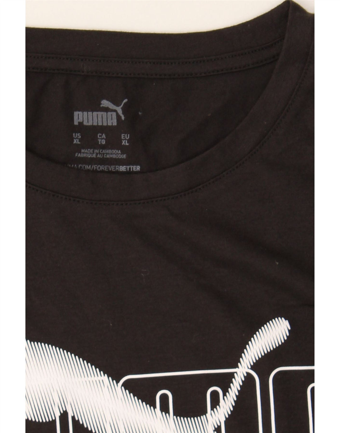 PUMA Womens Graphic T-Shirt Top UK 18 XL Black Polyester Vintage Puma and Second-Hand Puma from Messina Hembry 
