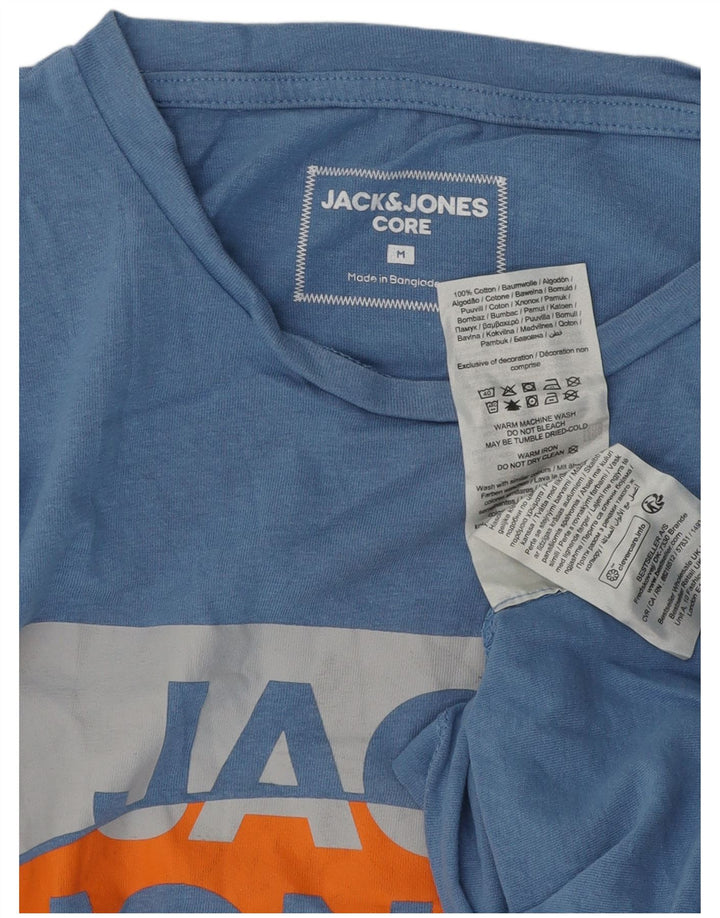 Męski T-shirt z grafiką Jack & Jones, bawełniany, średni niebieski