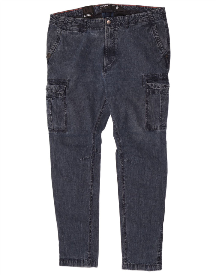Męskie jeansy Superdry Cargo Slim W36 L32 Niebieskie, bawełniane