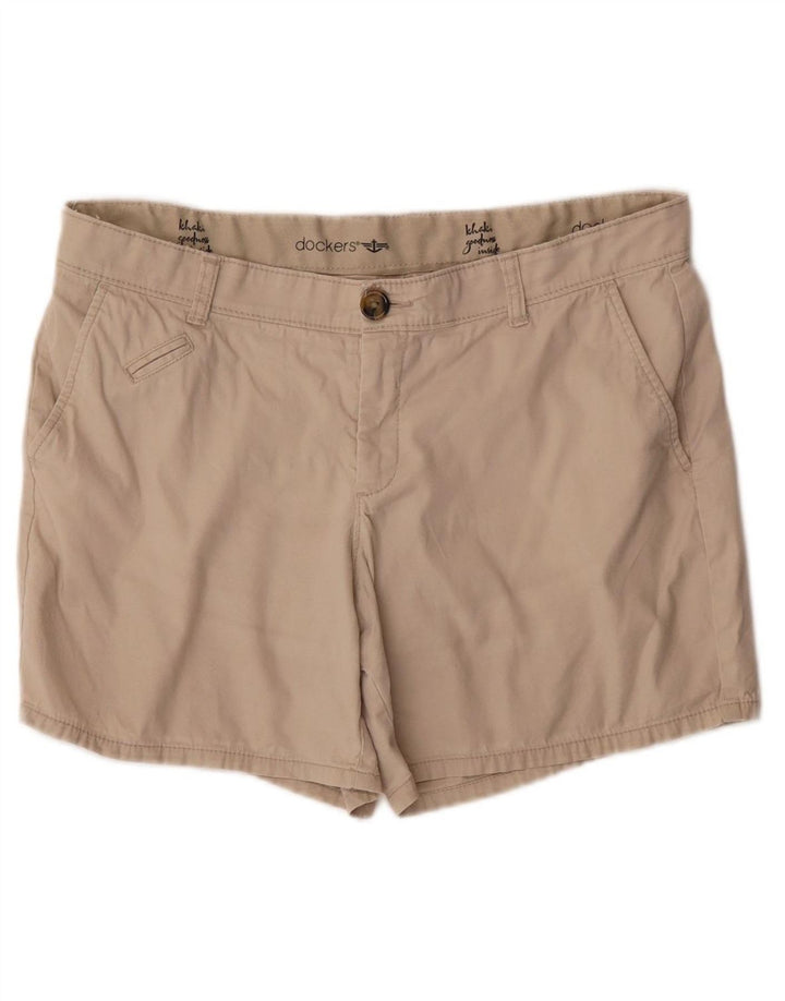 DOCKERS Womens Chino Shorts US 10 Large W34  Beige Cotton