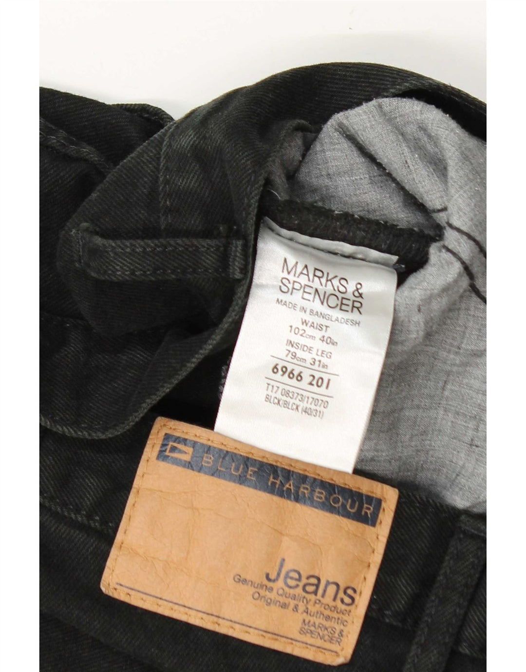Marks & Spencer Męskie proste dżinsy W40 L24 Szara bawełna