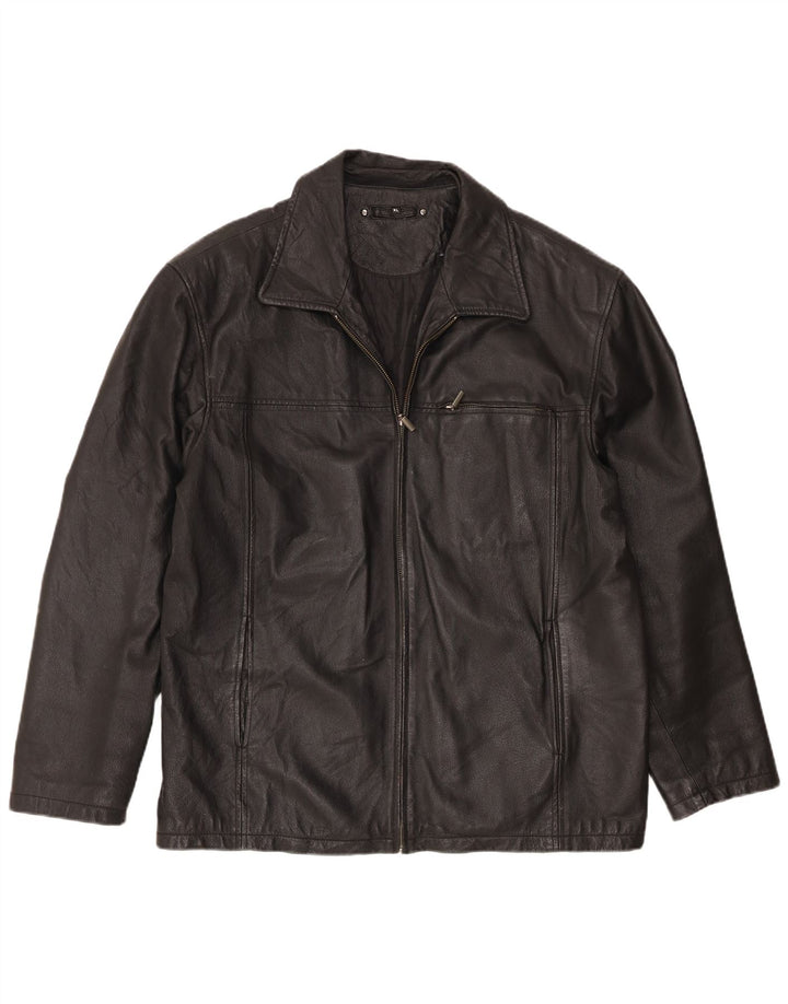 Męska kurtka skórzana C&A Canda UK 42 XL, czarna skóra