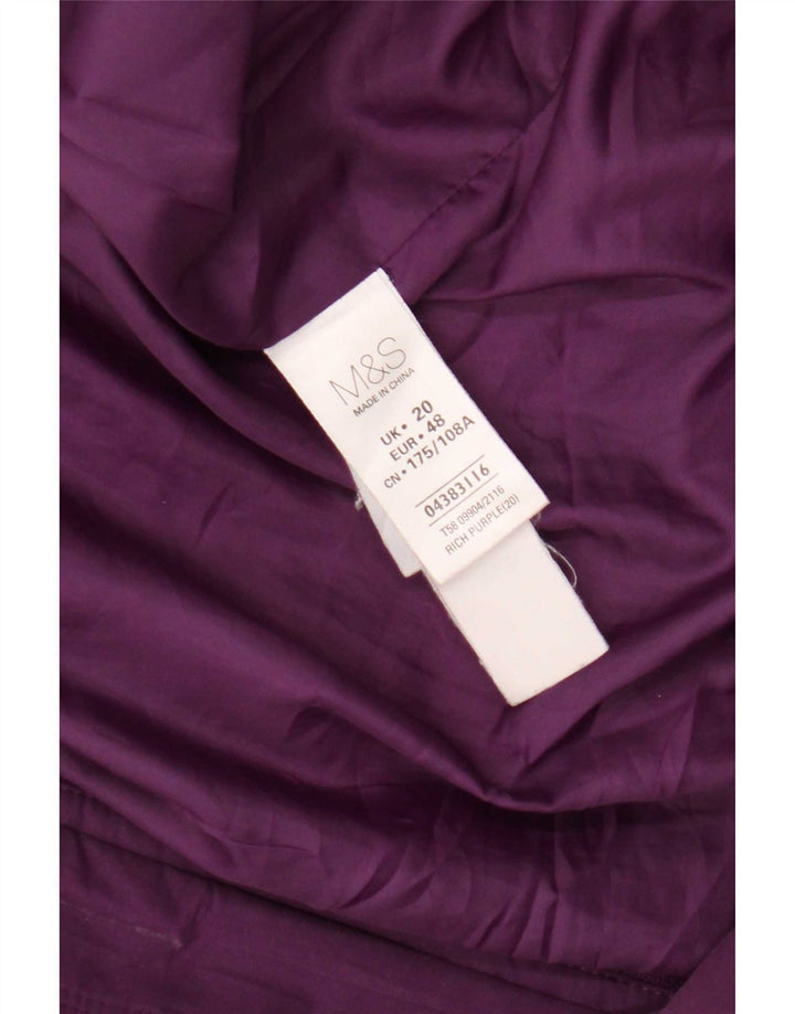 Damska kurtka parka z kapturem Marks & Spencer UK 20 2XL Fioletowy poliester