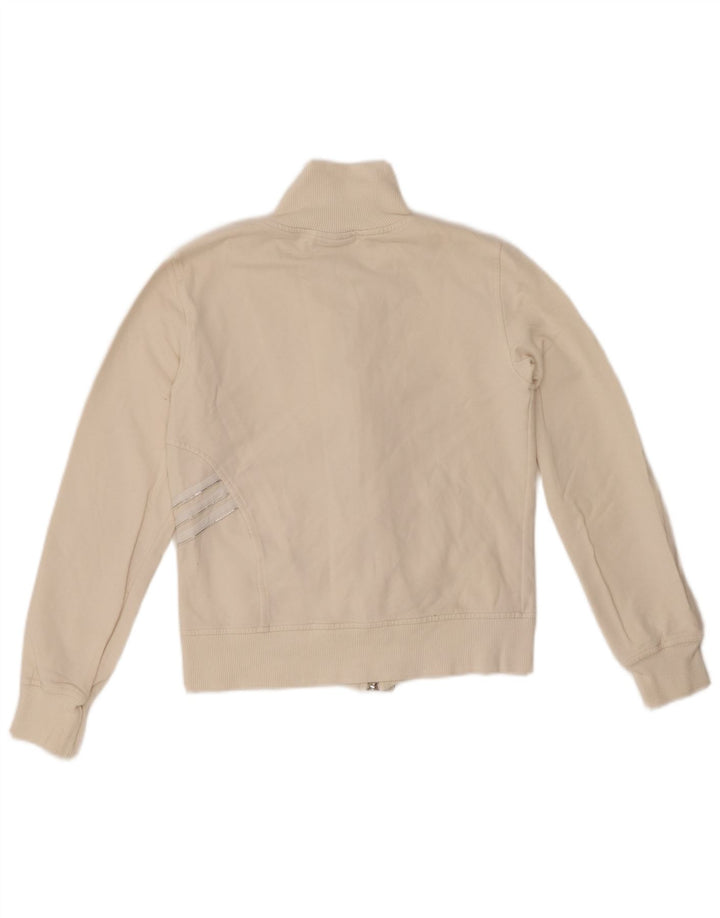 Damska kurtka dresowa ADIDAS Crop Top UK 10, mała, biała, bawełniana