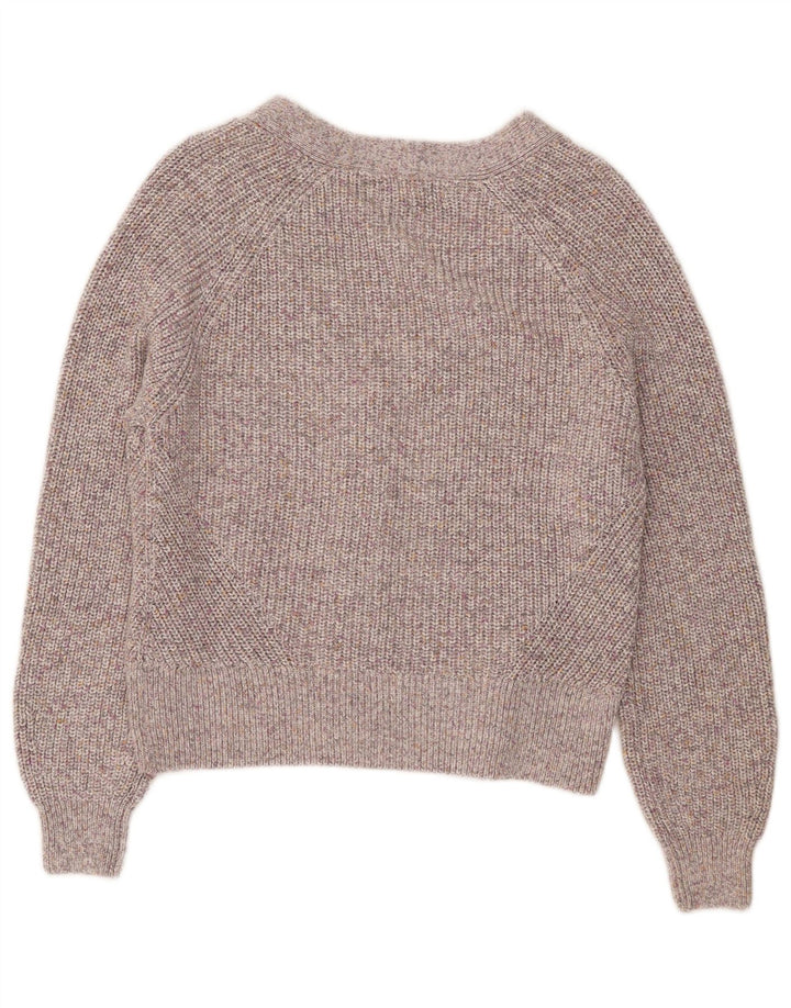 MARKS & SPENCER Damski sweter kardigan UK 14 Średnioszary, bawełniany nakrapiany