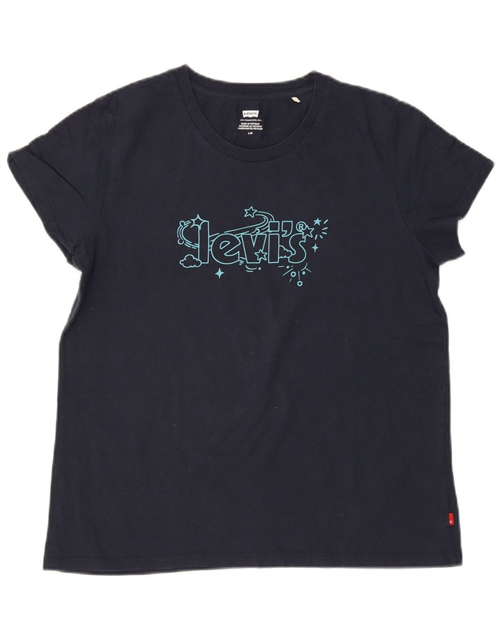 Damska koszulka z grafiką Levi's Top UK 14, duża, granatowa
