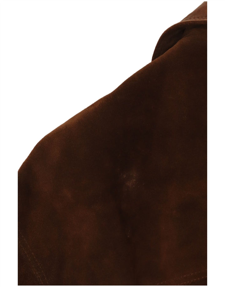 Vintage męska zamszowa kurtka IT 54 2XL brązowa skóra