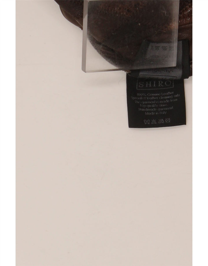 Damska kurtka skórzana VINTAGE UK 14 Średni brąz Argyle/Diamentowa skóra