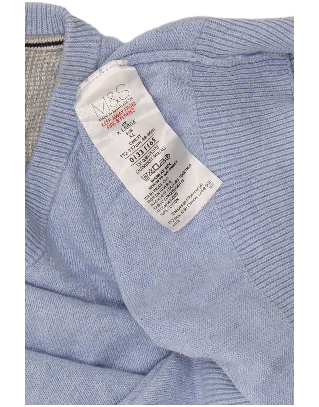 Marks & Spencer Męski podkoszulek XL z kamizelką XL, niebieski, bawełniany