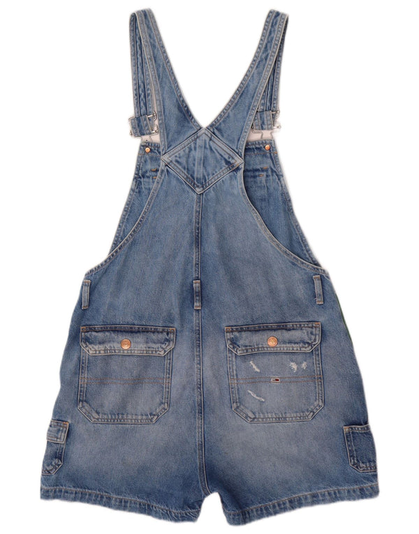 TOMMY HILFIGER Womens Distressed Dungarees Denim Shorts UK 16 Large  Blue