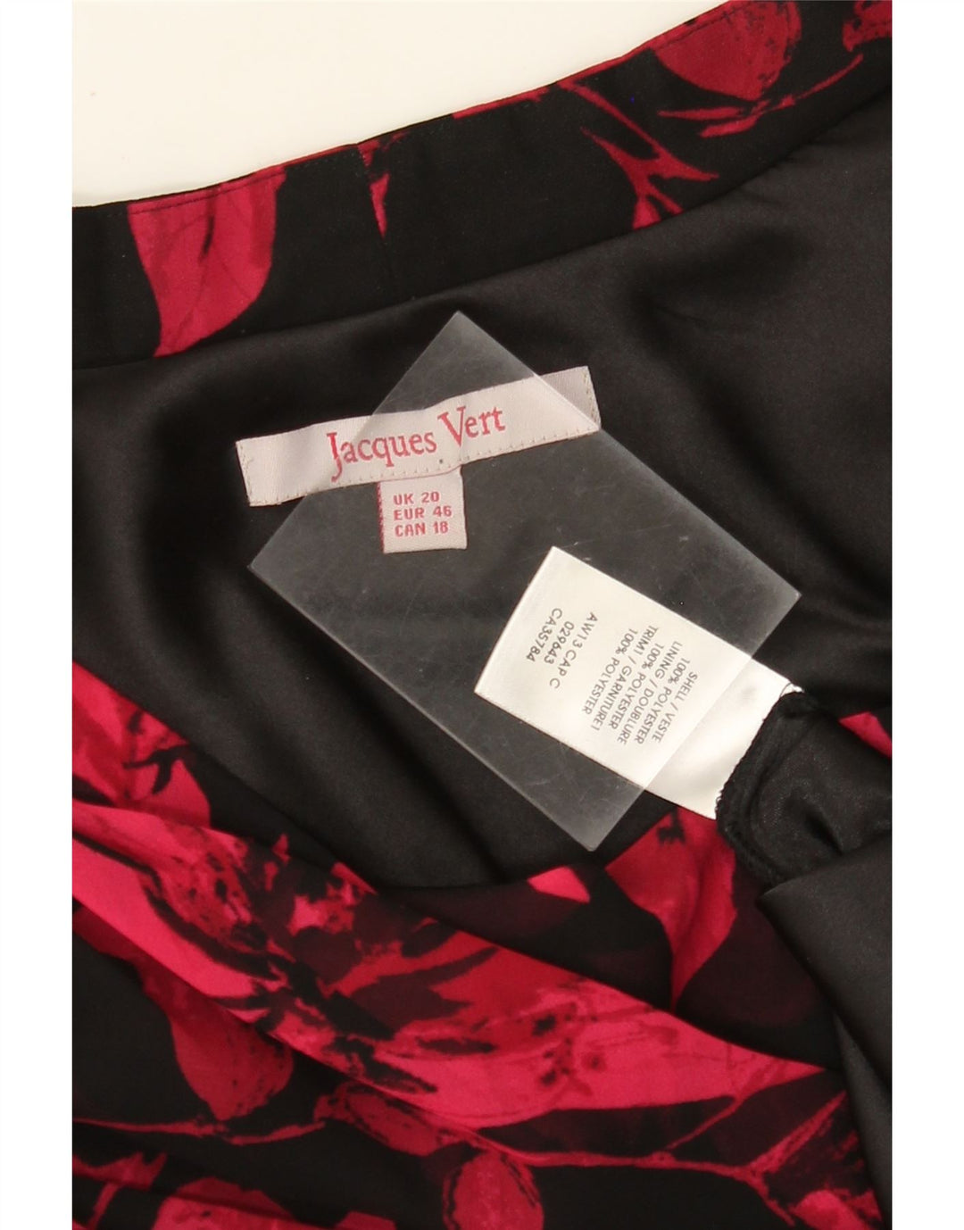 JACQUES VERT Damska sukienka maxi bez rękawów UK 20 2XL Czarna w kwiaty