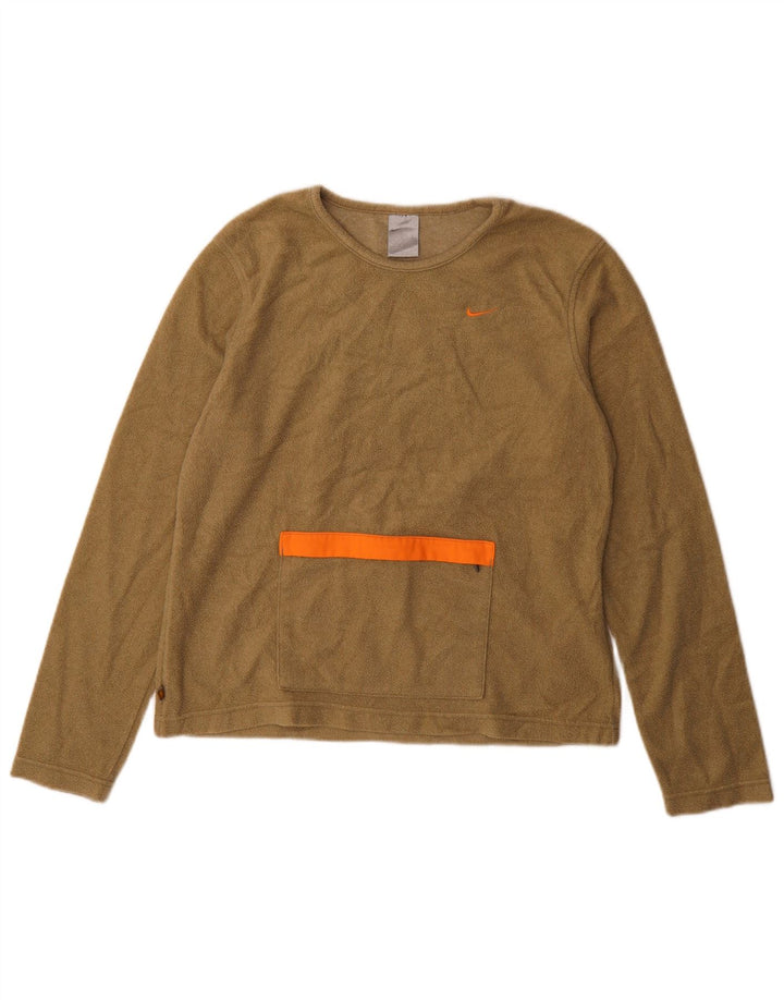 Damski sweter polarowy NIKE US 12/14, duży, khaki, poliester