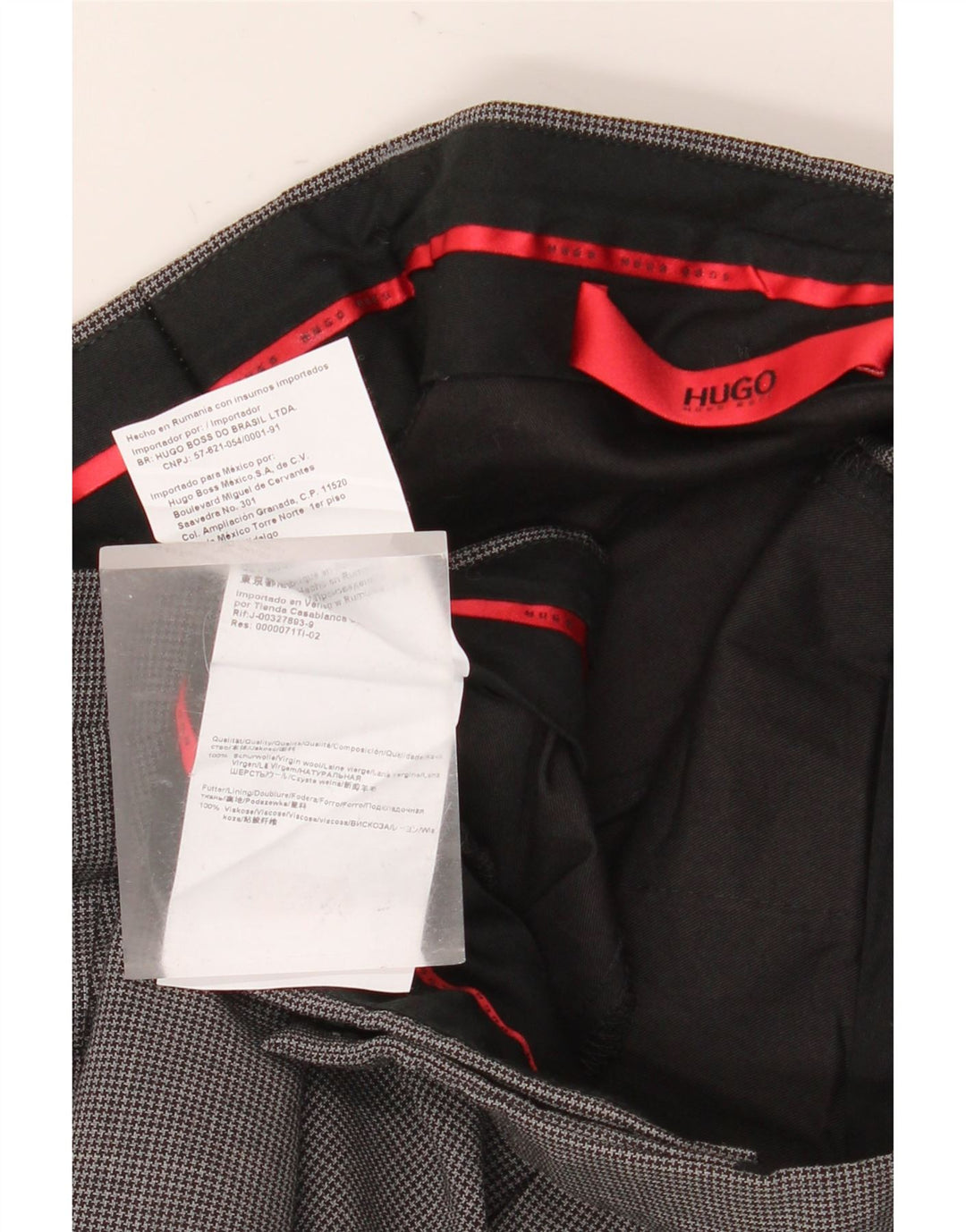 Spodnie męskie Hugo Boss IT 50 Large W34 L31 Szare pepitkę