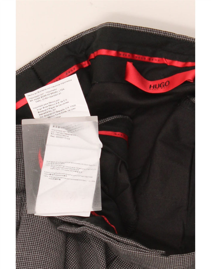 Spodnie męskie Hugo Boss IT 50 Large W34 L31 Szare pepitkę