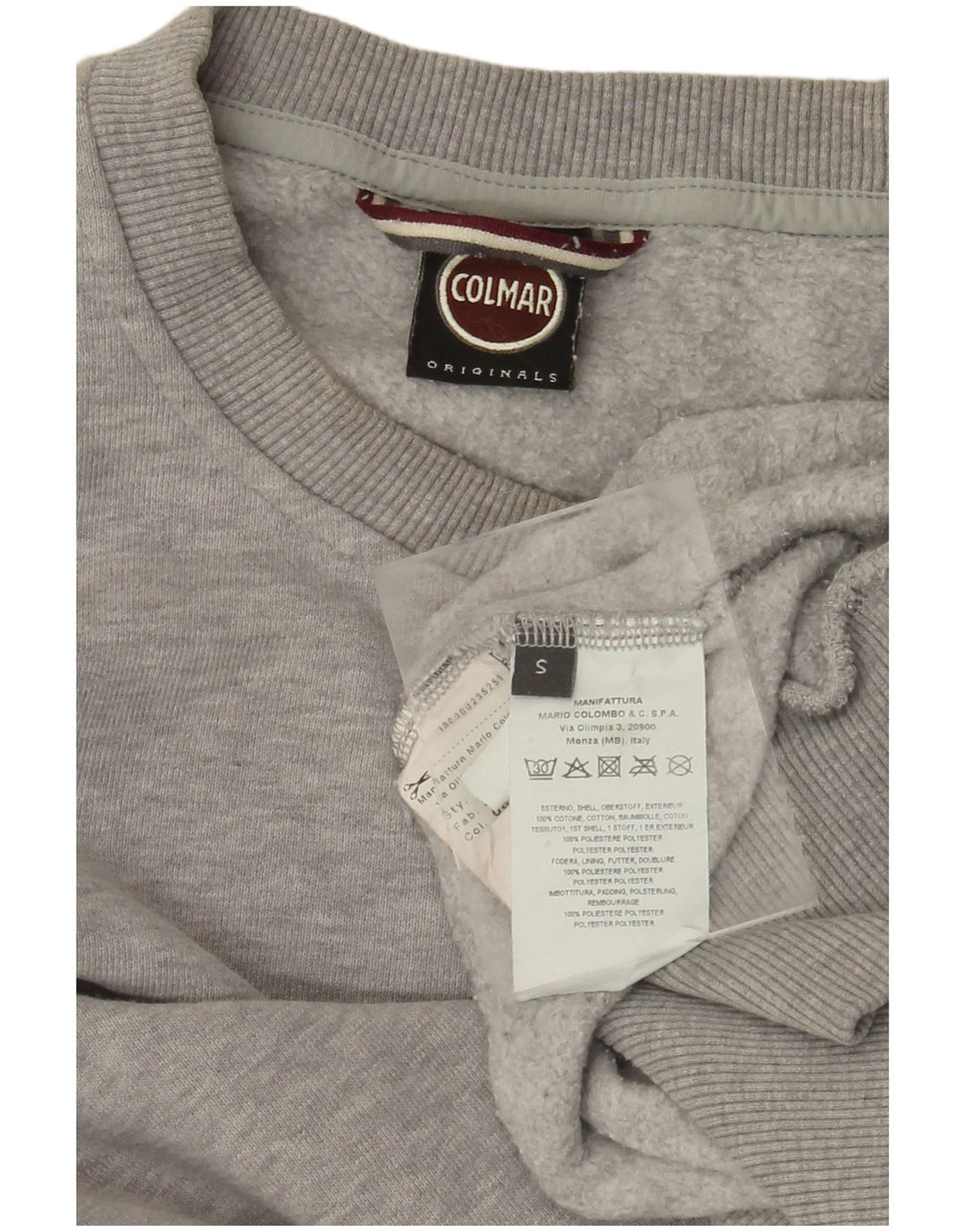 Męska bluza COLMAR, mała, szara, z blokami kolorów, bawełniana