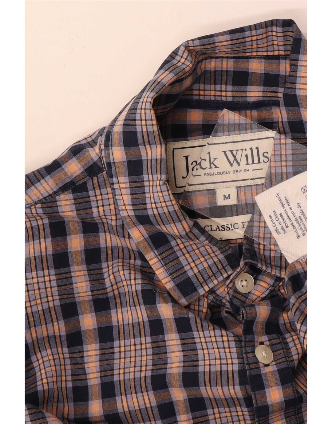 Koszula męska Jack Wills o klasycznym kroju, bawełniana w średnią niebieską kratkę