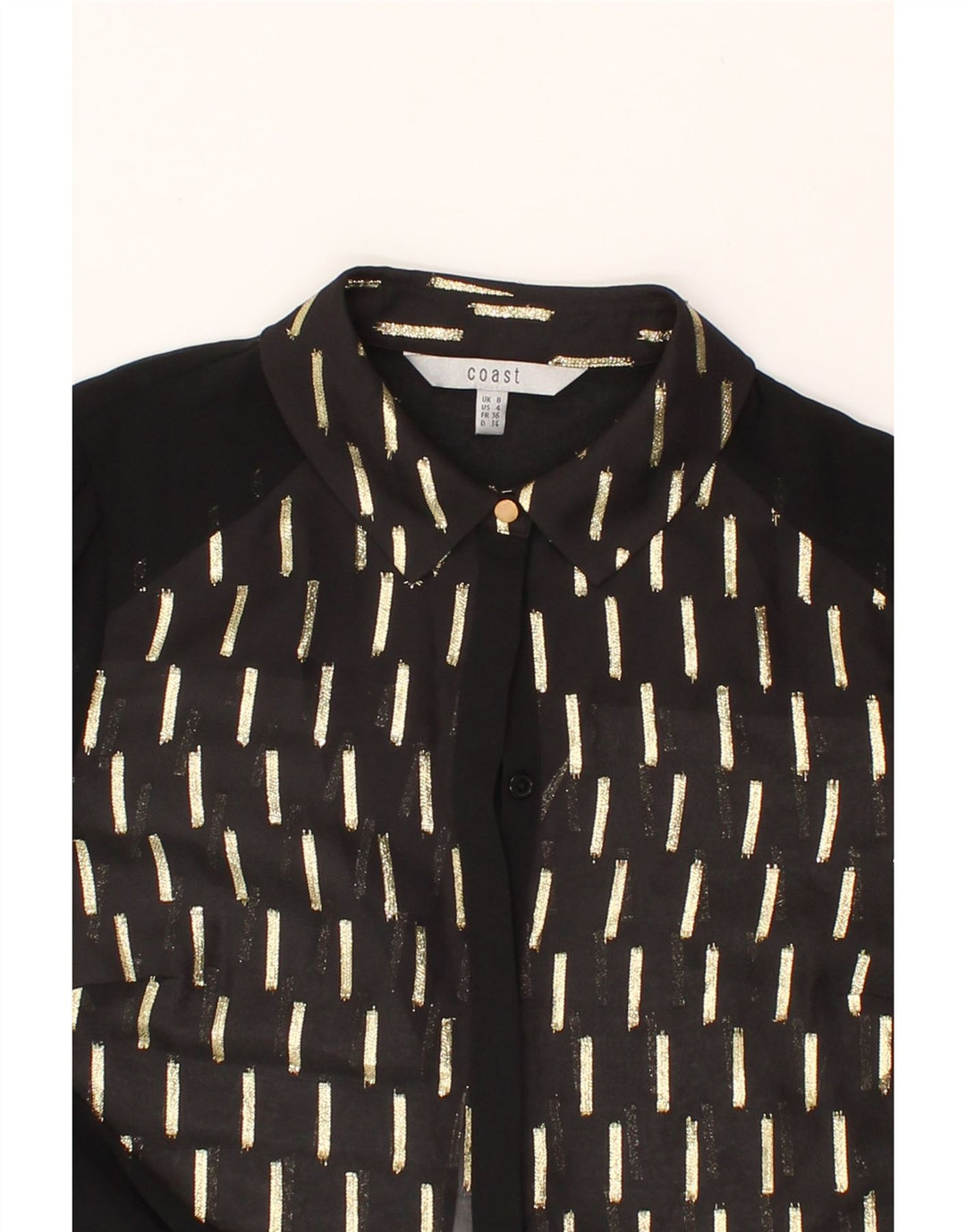 COAST Womens Abstract Pattern Shirt Blouse UK 8 Small Black Polyester Vintage Coast and Second-Hand Coast from Messina Hembry 