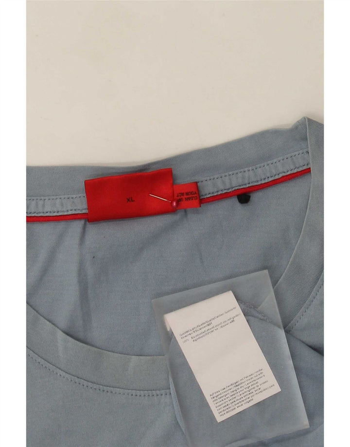 T-shirt męski Hugo Boss, top XL, niebieska bawełna