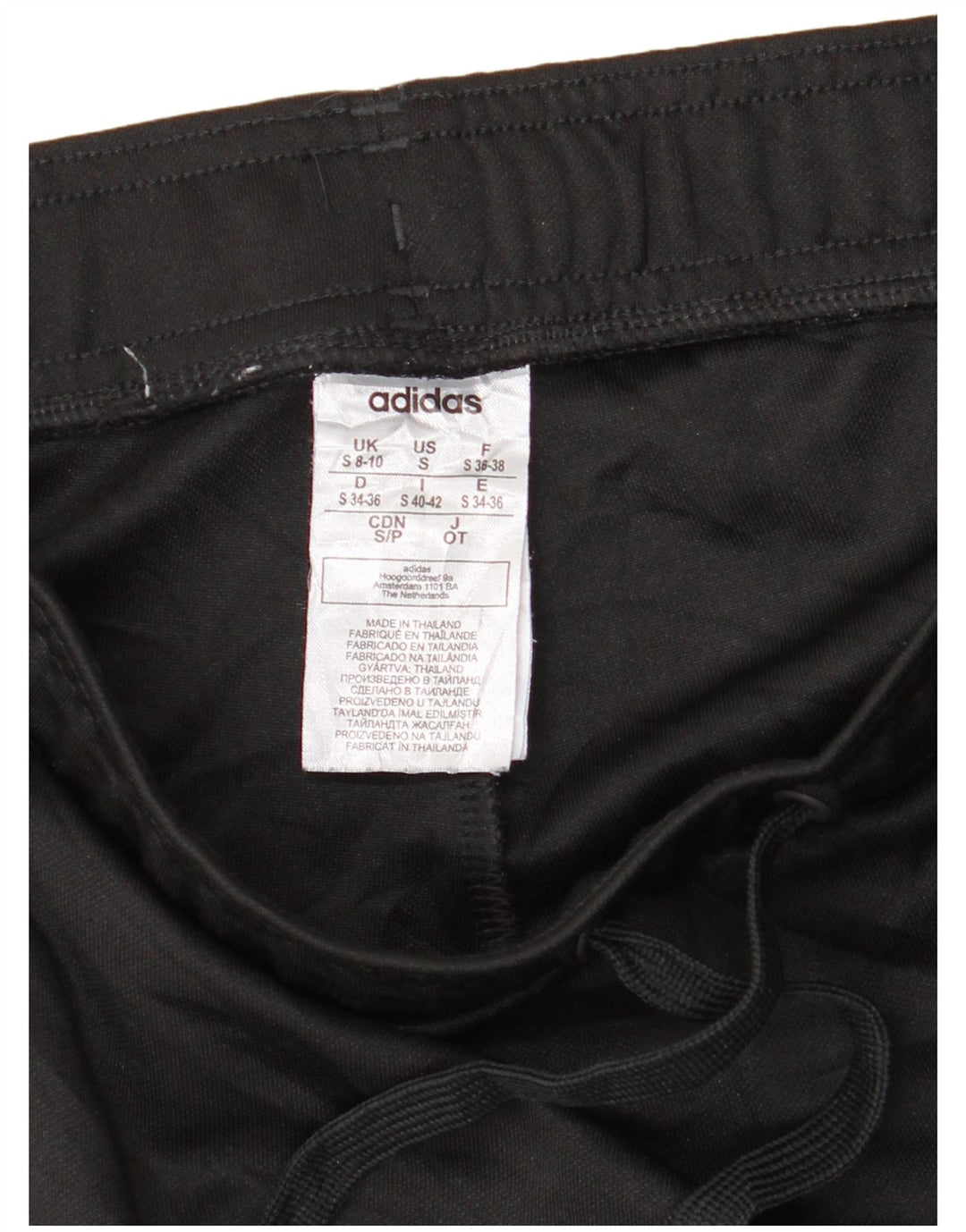 Damskie spodnie dresowe Adidas UK 8/10, małe, czarne, poliestrowe