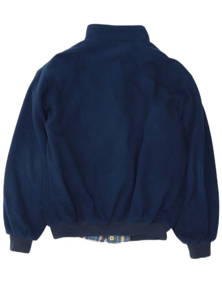 Męska kurtka polarowa typu bomber Conte of Florence UK 40, duża granatowa, poliestrowa