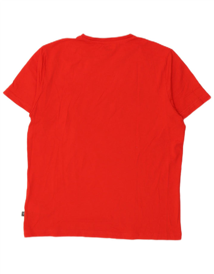 Męski T-shirt z grafiką Puma, duży, czerwony, bawełniany