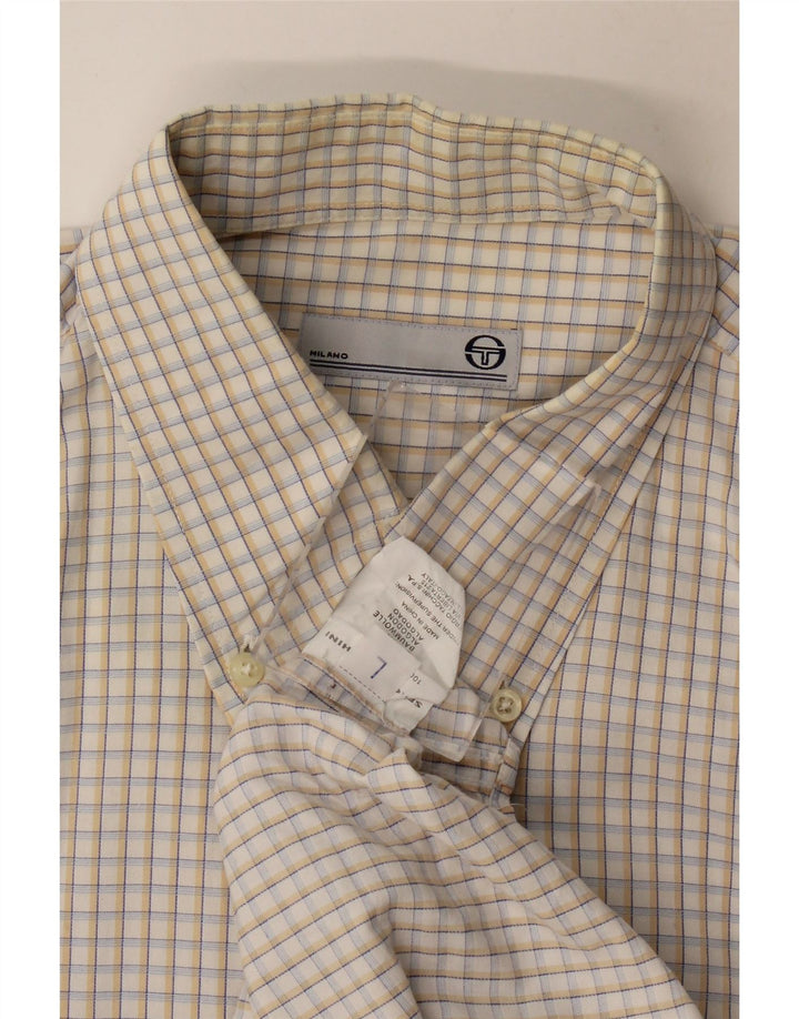 Koszula męska Sergio Tacchini, duża, beżowa, bawełniana w kratkę