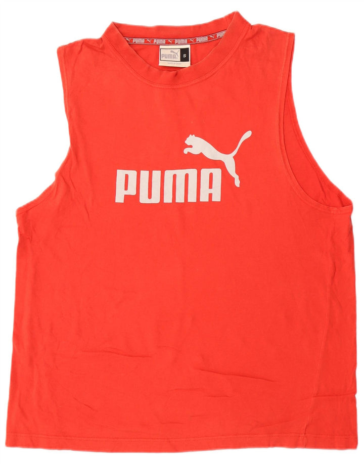 Męska kamizelka z grafiką Puma, mała, czerwona, bawełniana
