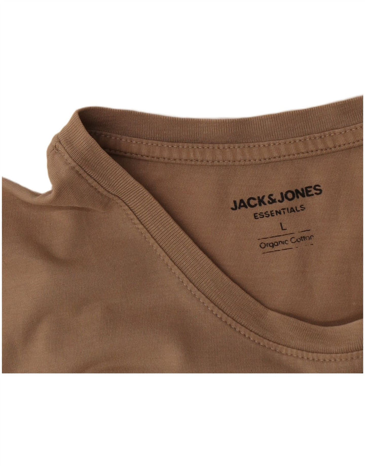 T-shirt męski Jack & Jones, duży, beżowy, bawełniany