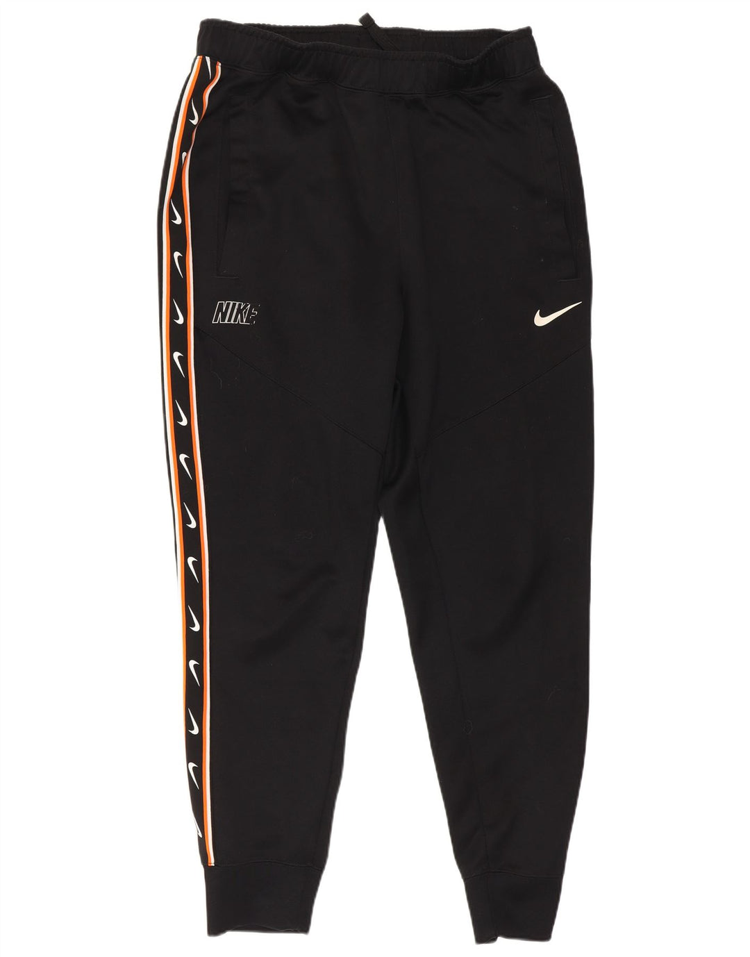 Męskie spodnie dresowe Nike z grafiką, małe, czarne, poliestrowe