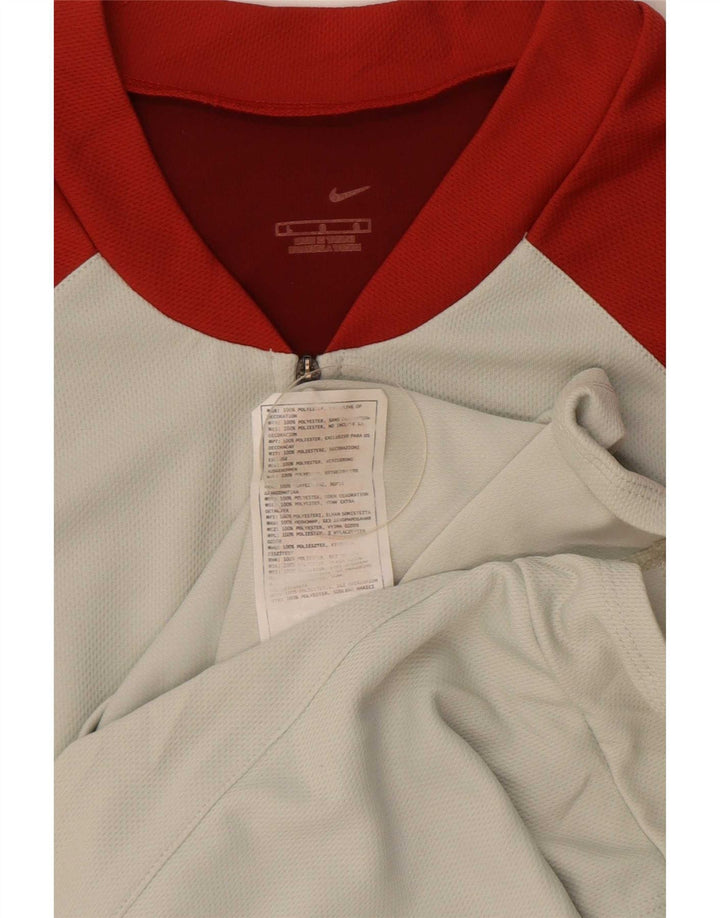 Męski T-shirt Nike z zamkiem błyskawicznym, duży, szary poliester z blokami kolorów