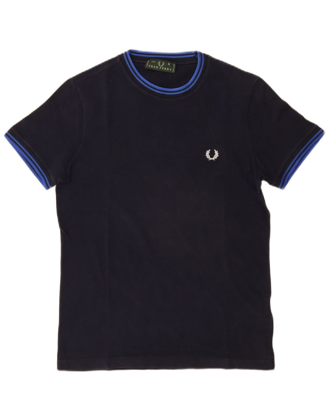 FRED PERRY Męski T-shirt Top, mały, granatowy, bawełniany