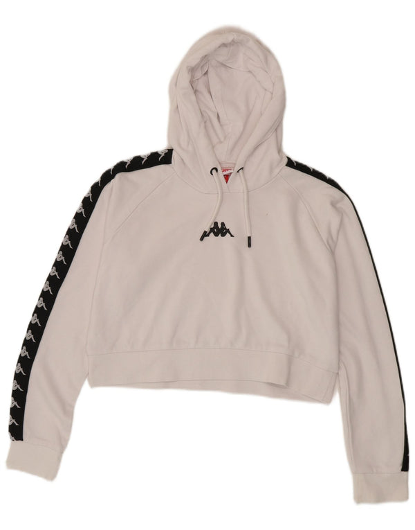 Damska bluza z kapturem Kappa Crop Graphic UK 14 w kolorze średniej bieli