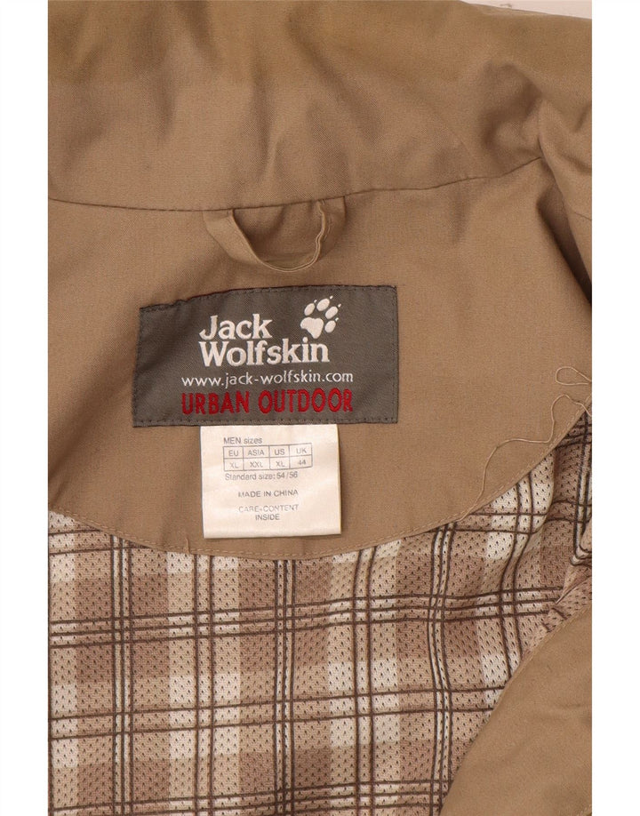 Męska kurtka z kapturem Jack Wolfskin UK 44 XL, beżowy poliester