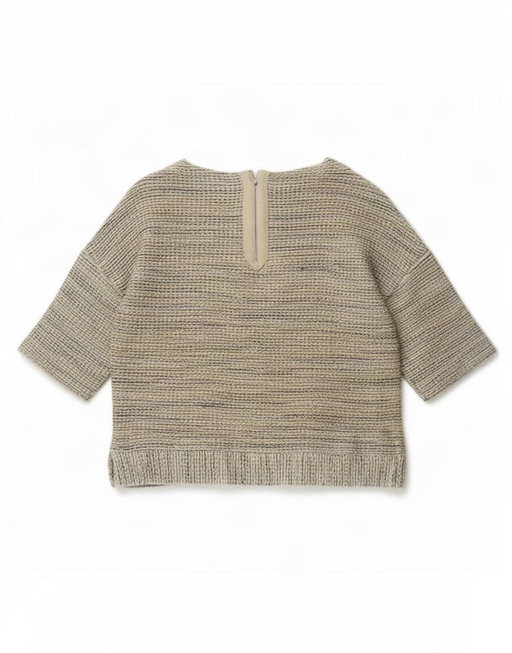 Damska bluzka oversize Massimo Dutti Top UK 10 Small, beżowa, nakrapiana bawełna