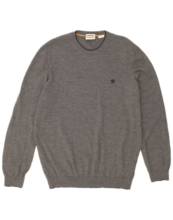 Męski sweter TIMBERLAND z okrągłym dekoltem 2XL, szara wełna merynosów