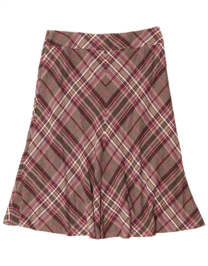 Damska spódnica w kształcie litery A VIYELLA UK 16 duża W36 szara wełniana krata