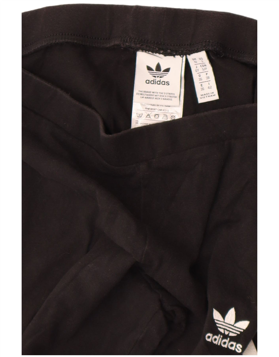 Legginsy Damskie Adidas UK 10 Małe Czarne Bawełniane
