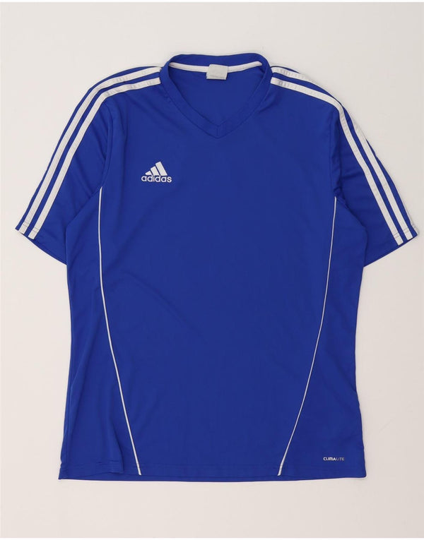 Męski T-shirt ADIDAS Climalite, duży, niebieski, poliester