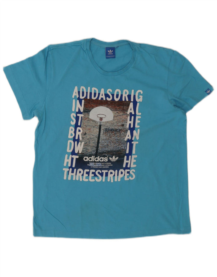 Męska koszulka graficzna Adidas Top Medium Blue