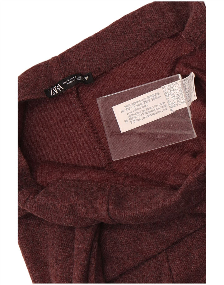 Damskie spodnie dresowe ZARA UK 8, małe, bordowe, poliestrowe