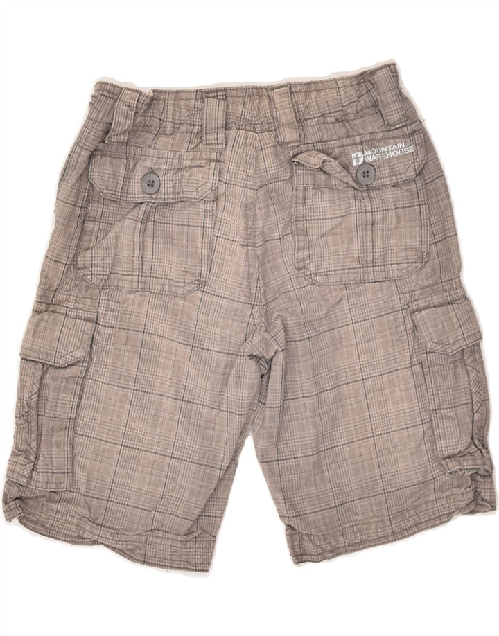 MOUNTAIN WAREHOUSE Chłopięce spodenki cargo 7-8 lat W22 Szara bawełniana krata
