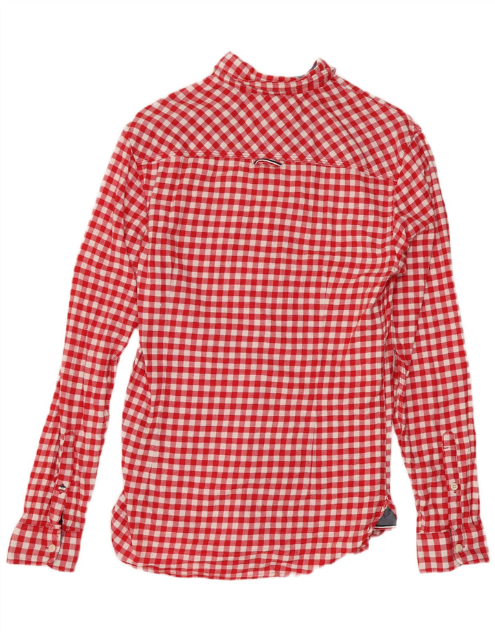 Męska koszula flanelowa Tommy Hilfiger o regularnym kroju, mała, czerwona bawełniana kratka